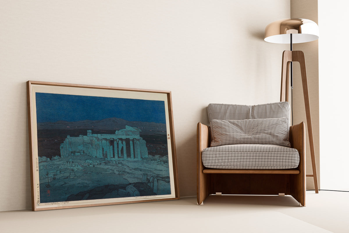 Hiroshi Yoshida Print: Athens Ancient Ruins, Japanese Woodblock Art - 9ArtPrints