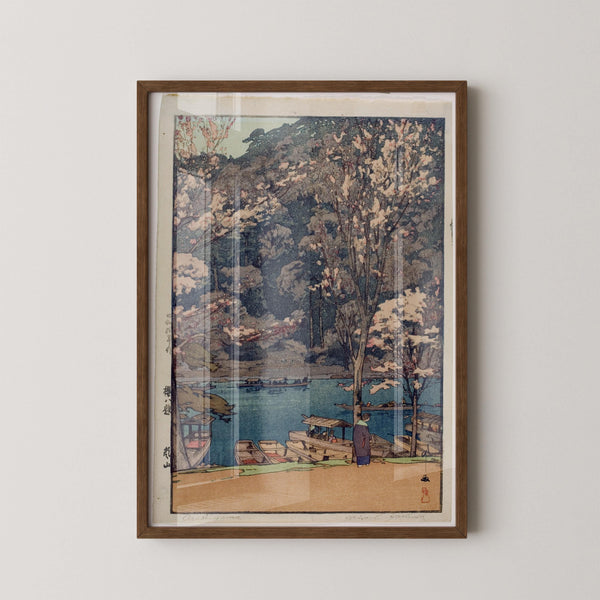 Hiroshi Yoshida — Arashiyama Lake Giclee | Japanese Woodblock Print (Shin Hanga)