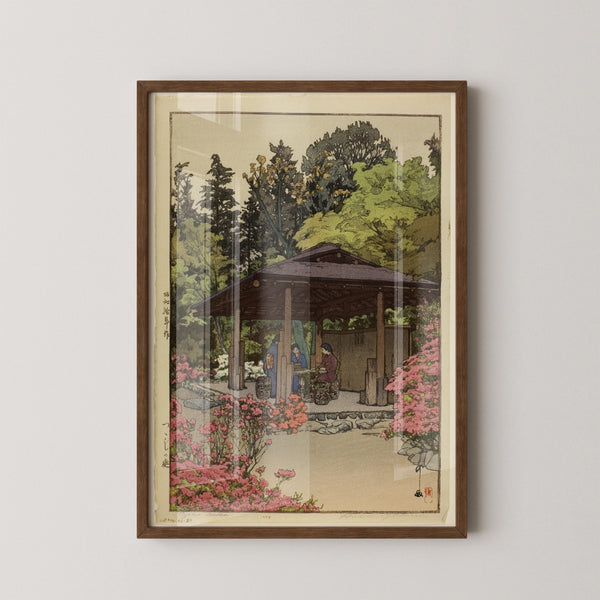 Hiroshi Yoshida — Azalea Garden Giclee | Japanese Woodblock Print (Shin Hanga)