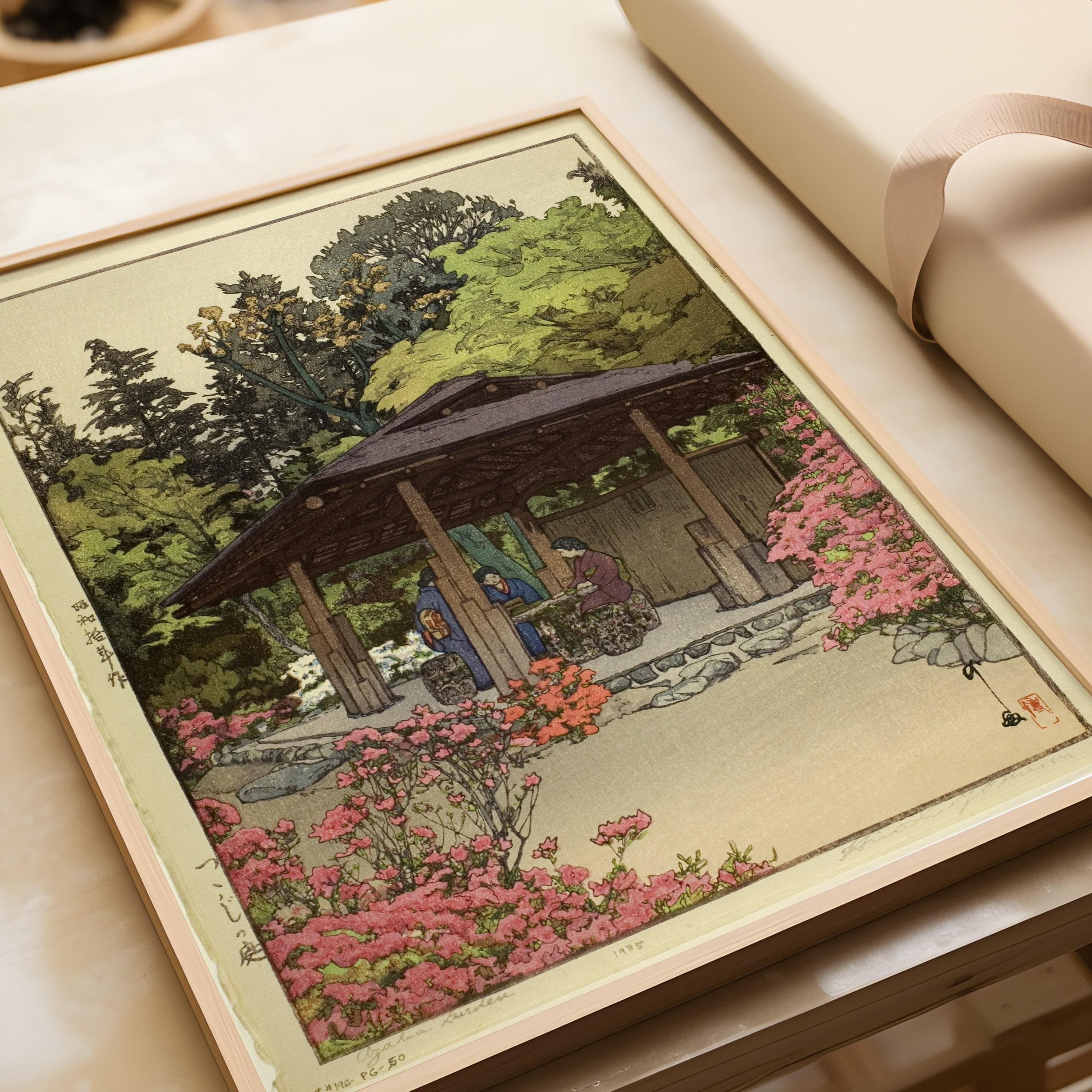 Hiroshi Yoshida Azalea Garden Giclee Print: Japanese Woodblock Art - 9ArtPrints