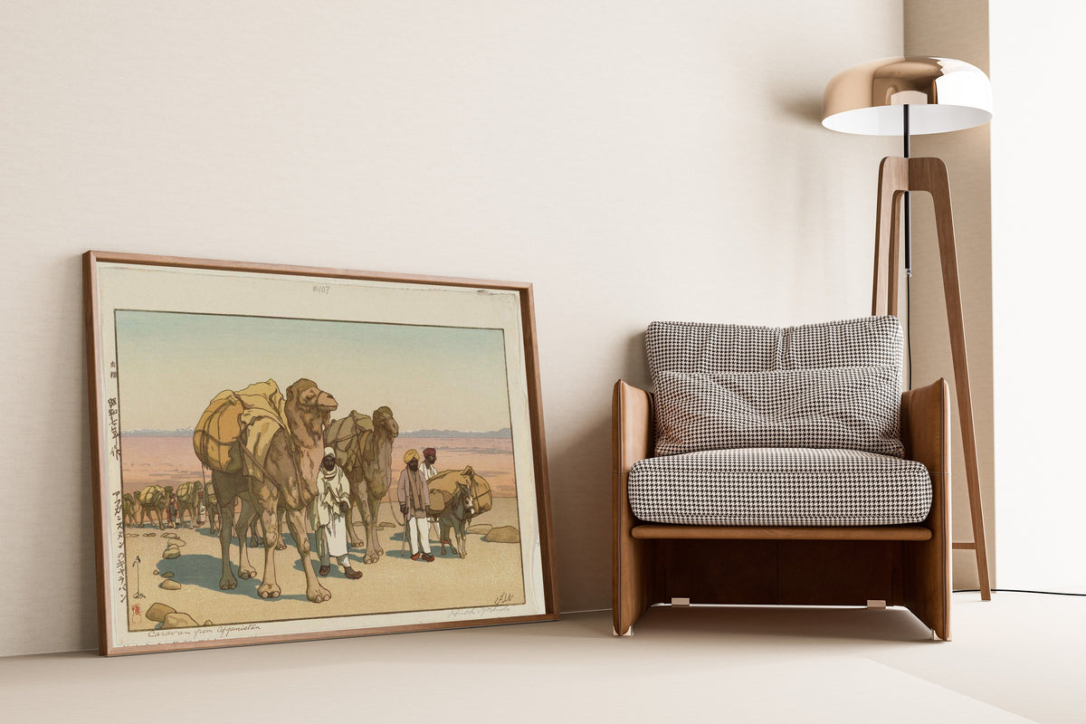 Hiroshi Yoshida — Caravan from Afghanistan | Japanese Woodblock Print (Shin Hanga) - 9ArtPrints