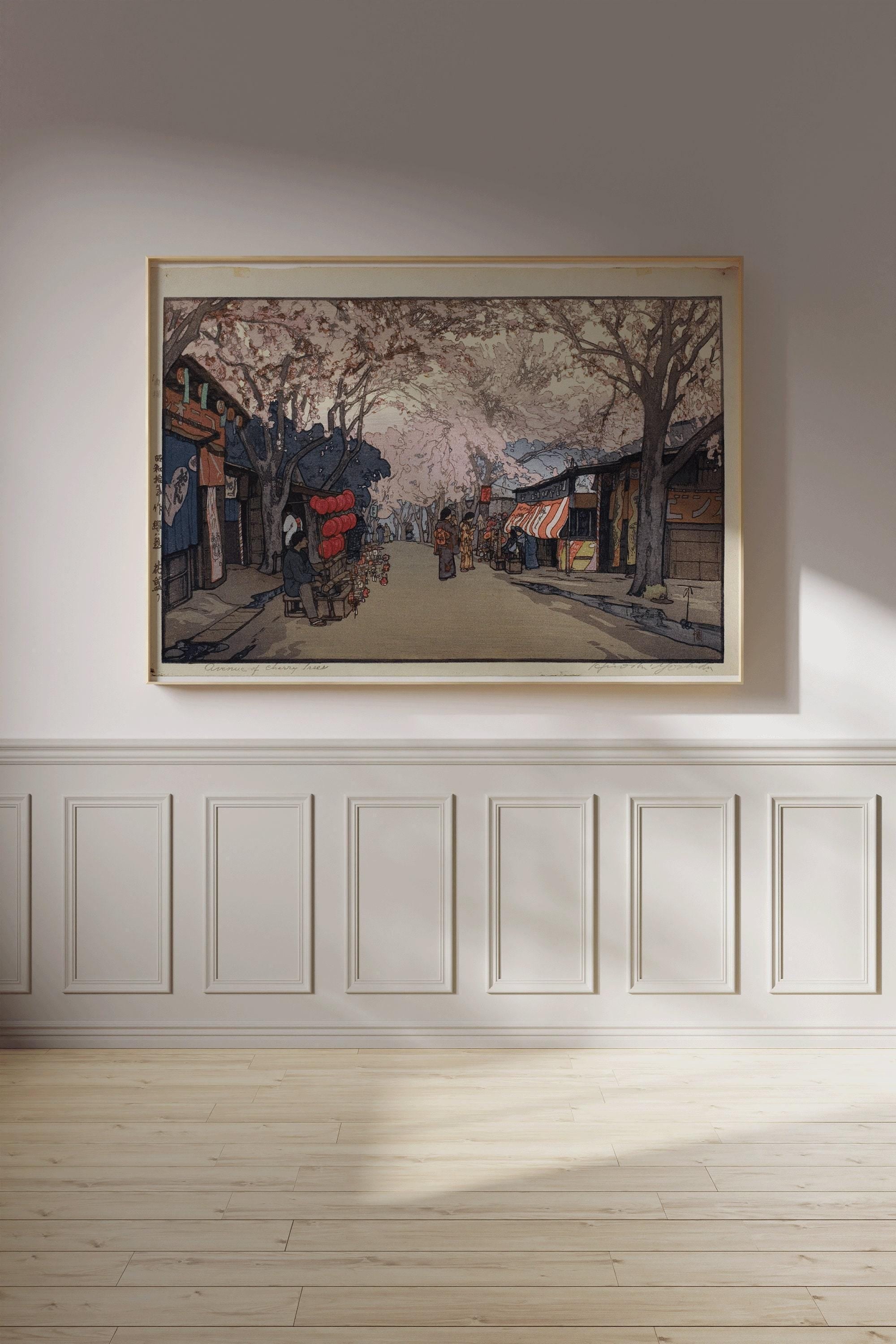 Hiroshi Yoshida Cherry Tree Print: Japanese Woodblock Art, Giclee on Hahnemuhle Paper - 9ArtPrints