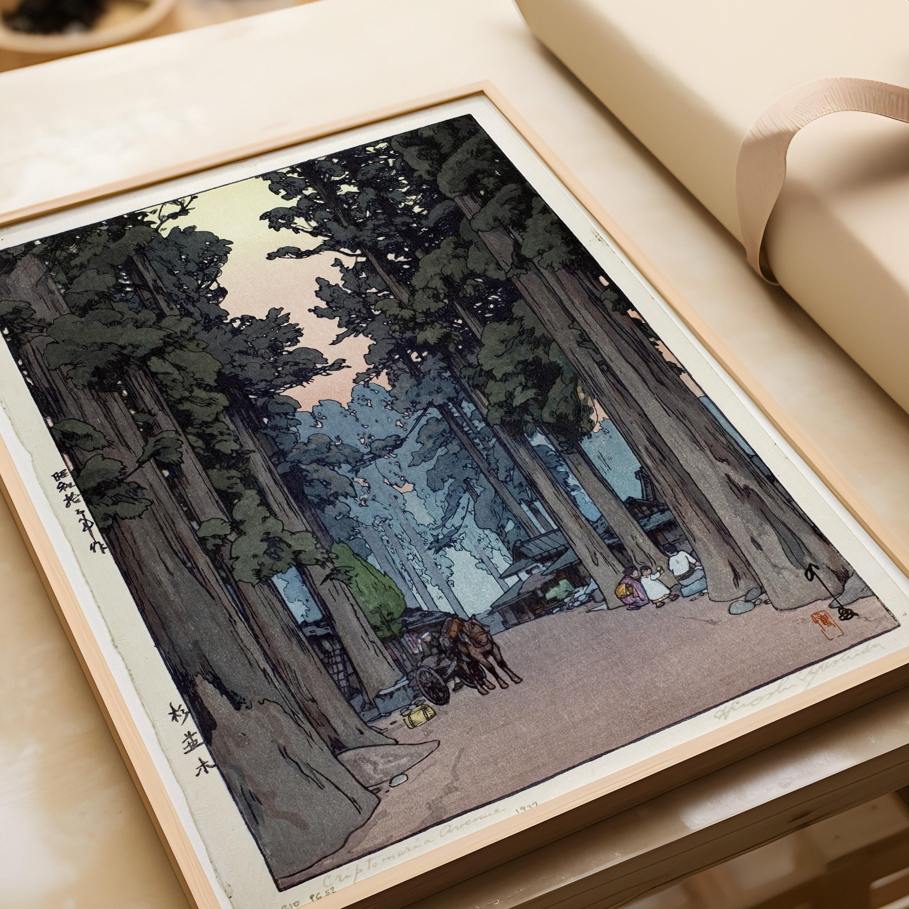Hiroshi Yoshida Cryptomeria Avenue Giclee Print: Japanese Woodblock Art - 9ArtPrints
