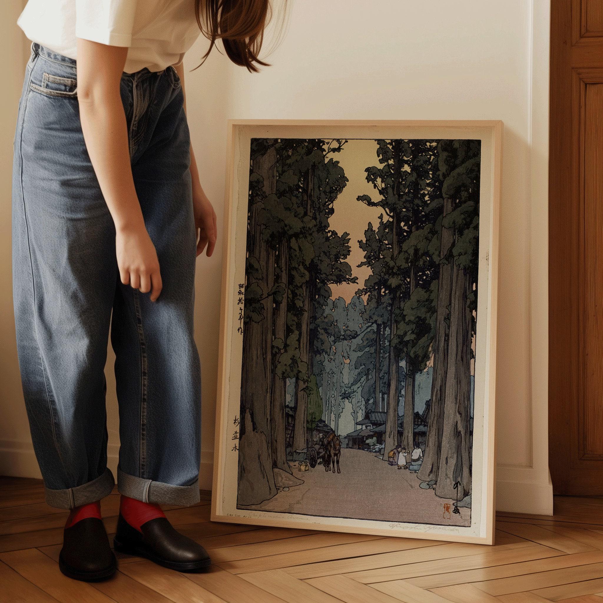 Hiroshi Yoshida Cryptomeria Avenue Giclee Print: Japanese Woodblock Art - 9ArtPrints