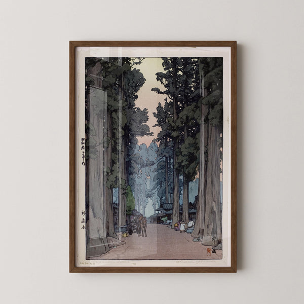 Hiroshi Yoshida — Cryptomeria Avenue Giclee | Japanese Woodblock Print (Shin Hanga)