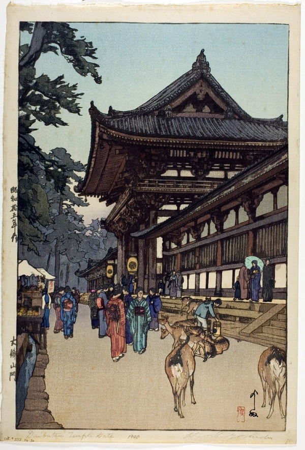Hiroshi Yoshida — Daibutsu Temple Gate | Japanese Woodblock Print (Shin Hanga)