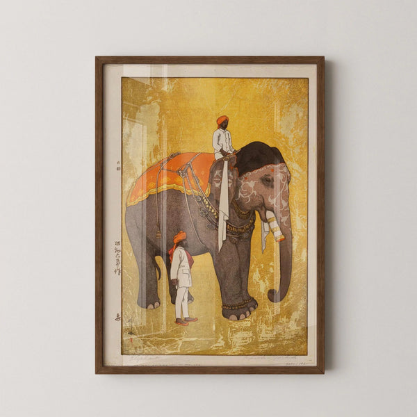 Hiroshi Yoshida — Elephant | Japanese Woodblock Print (Shin Hanga)