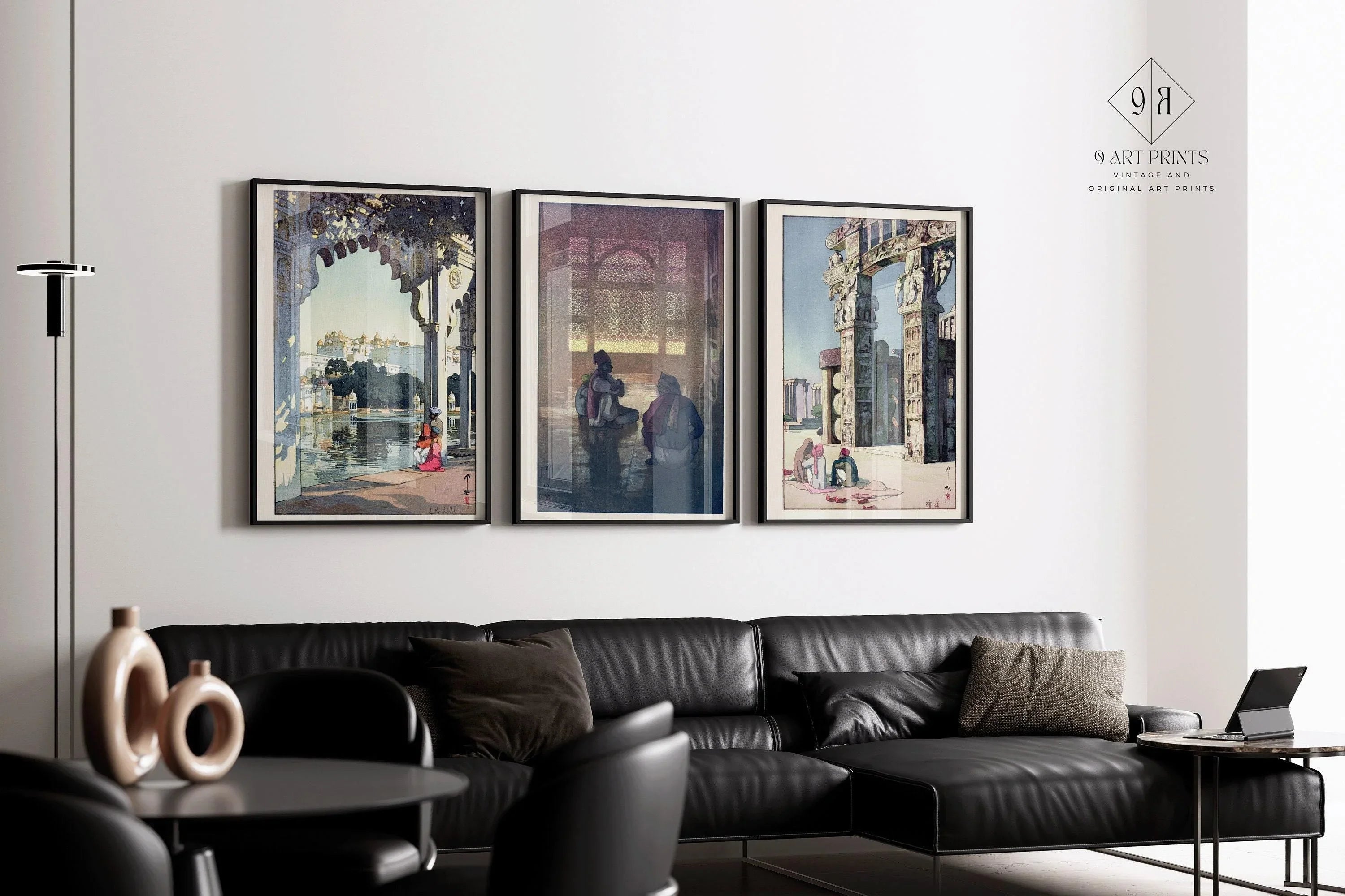 Hiroshi Yoshida Japanese Art Print Trio: Udaipur, Fatehpur Sikri, Sanchi - 9ArtPrints