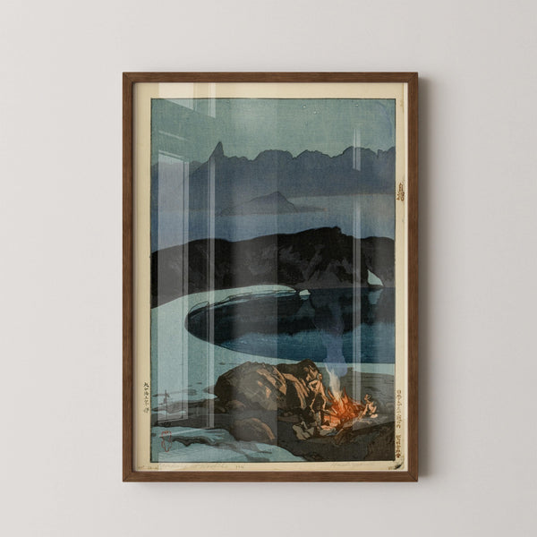 Hiroshi Yoshida | Camping at Washibadake | Japanese Woodblock Print (Shin Hanga)