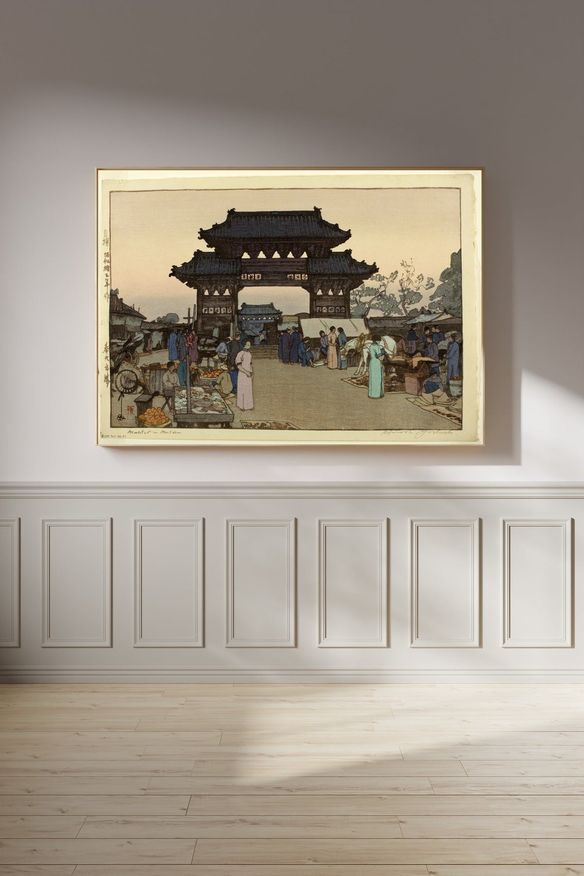 Hiroshi Yoshida — Market in Mukden | Japanese Woodblock Print (Shin Hanga) - 9ArtPrints