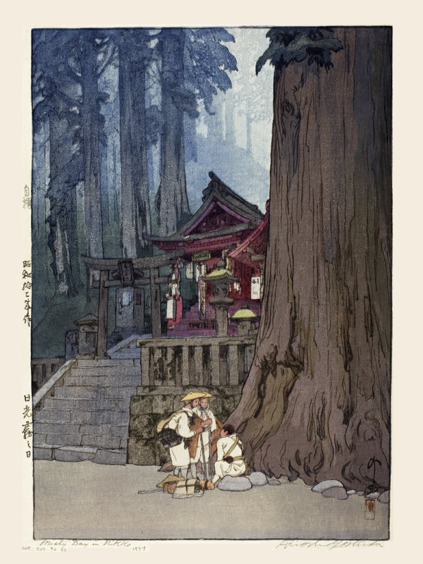 Hiroshi Yoshida | Misty Day in Nikko | Japanese Woodblock Print (Shin Hanga)