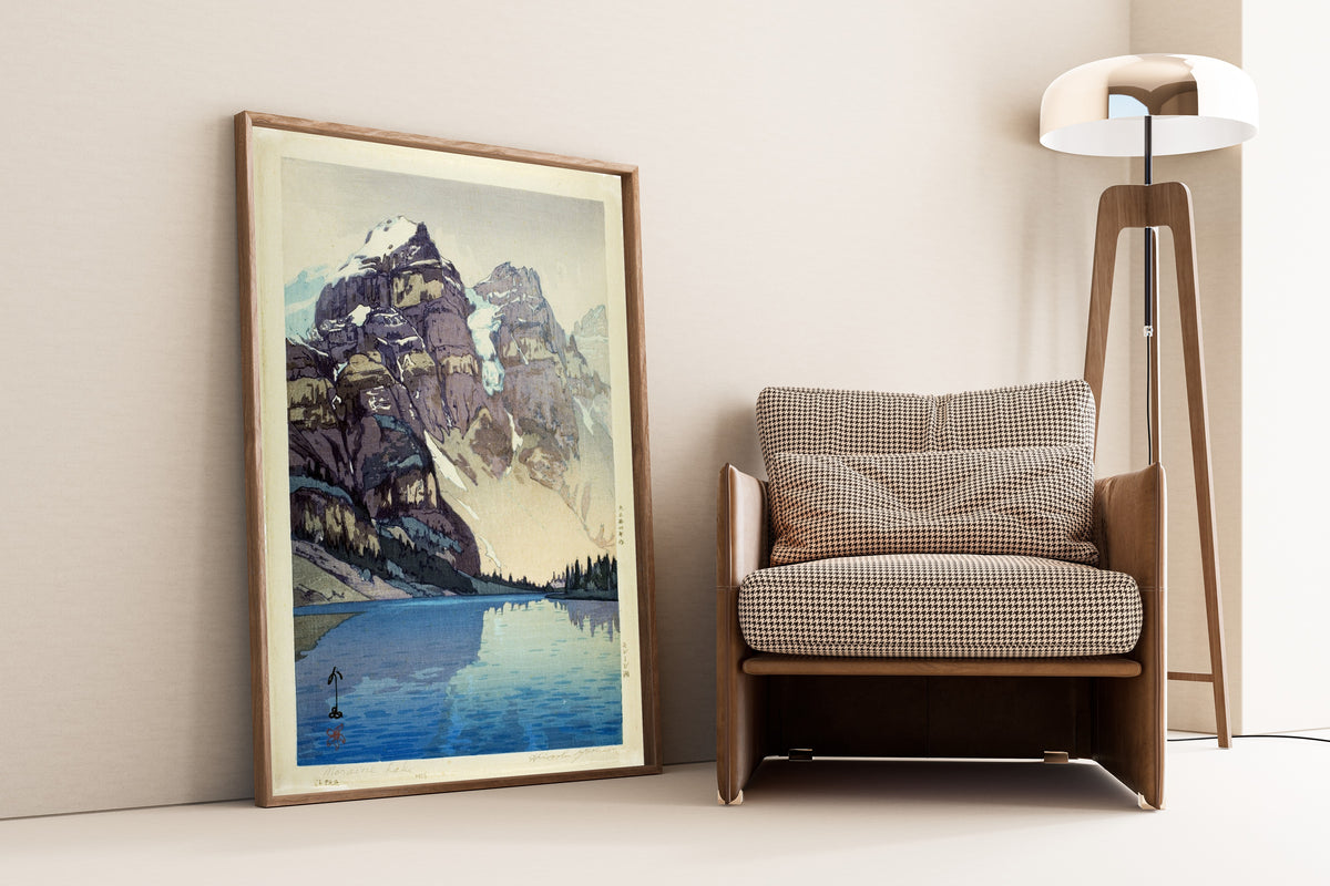 Hiroshi Yoshida – Moraine Lake | PREMIUM GICLÉE PRINT | One of Our Most Beautiful & Tranquil Vintage Japanese Woodblock Art available framed