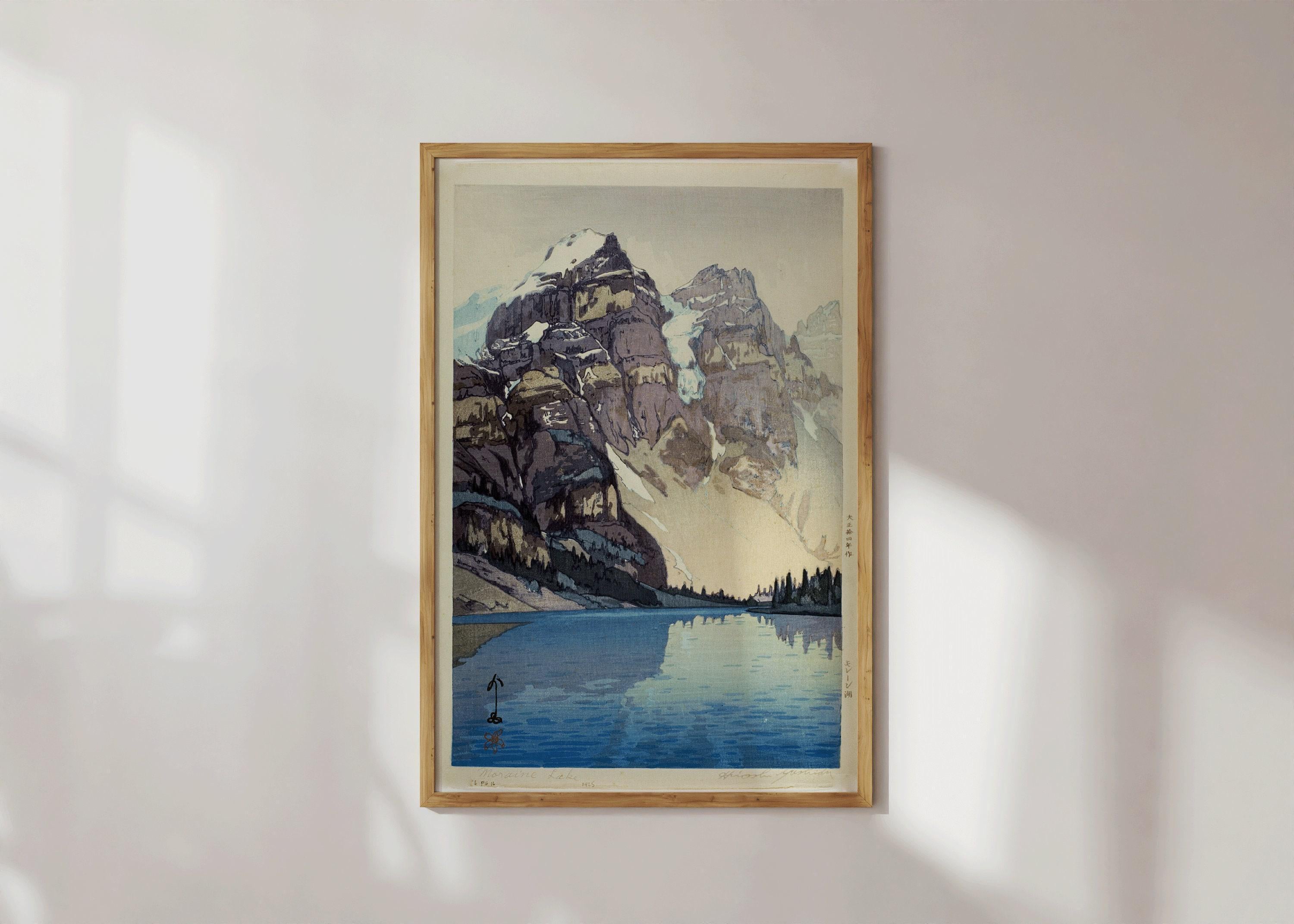 Hiroshi Yoshida – Moraine Lake | PREMIUM GICLÉE PRINT | One of Our Most Beautiful & Tranquil Vintage Japanese Woodblock Art available framed - 9ArtPrints