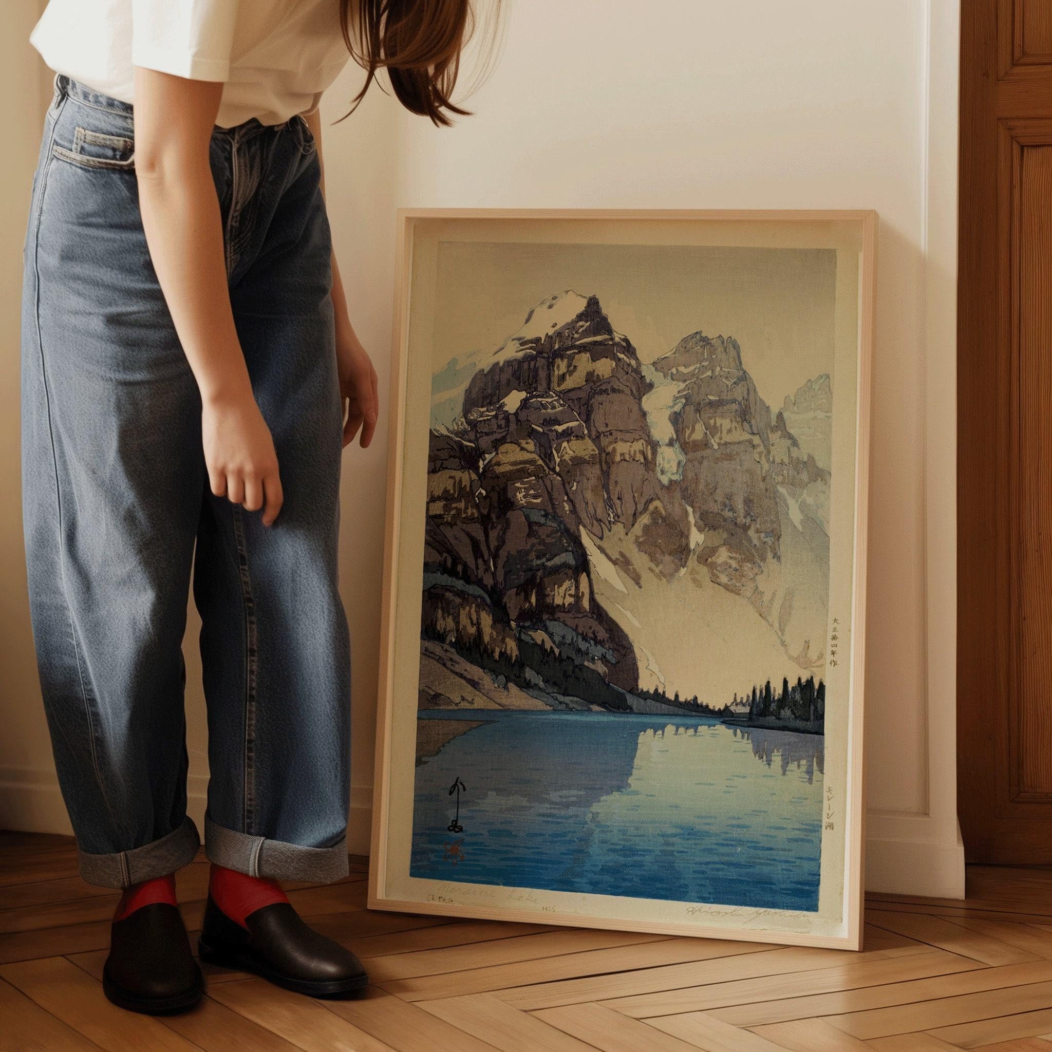 Hiroshi Yoshida – Moraine Lake | PREMIUM GICLÉE PRINT | One of Our Most Beautiful & Tranquil Vintage Japanese Woodblock Art available framed - 9ArtPrints