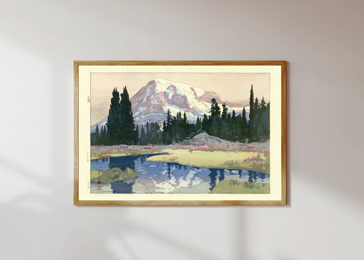 Hiroshi Yoshida — Mount Rainier | Japanese Woodblock Print (Shin Hanga)