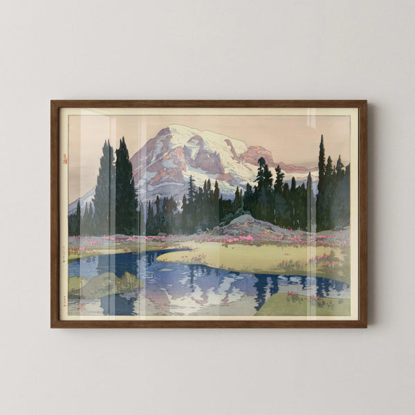 Hiroshi Yoshida — Mount Rainier | Japanese Woodblock Print (Shin Hanga)