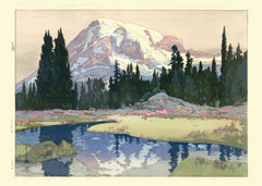 Hiroshi Yoshida — Mount Rainier | Japanese Woodblock Print (Shin Hanga)