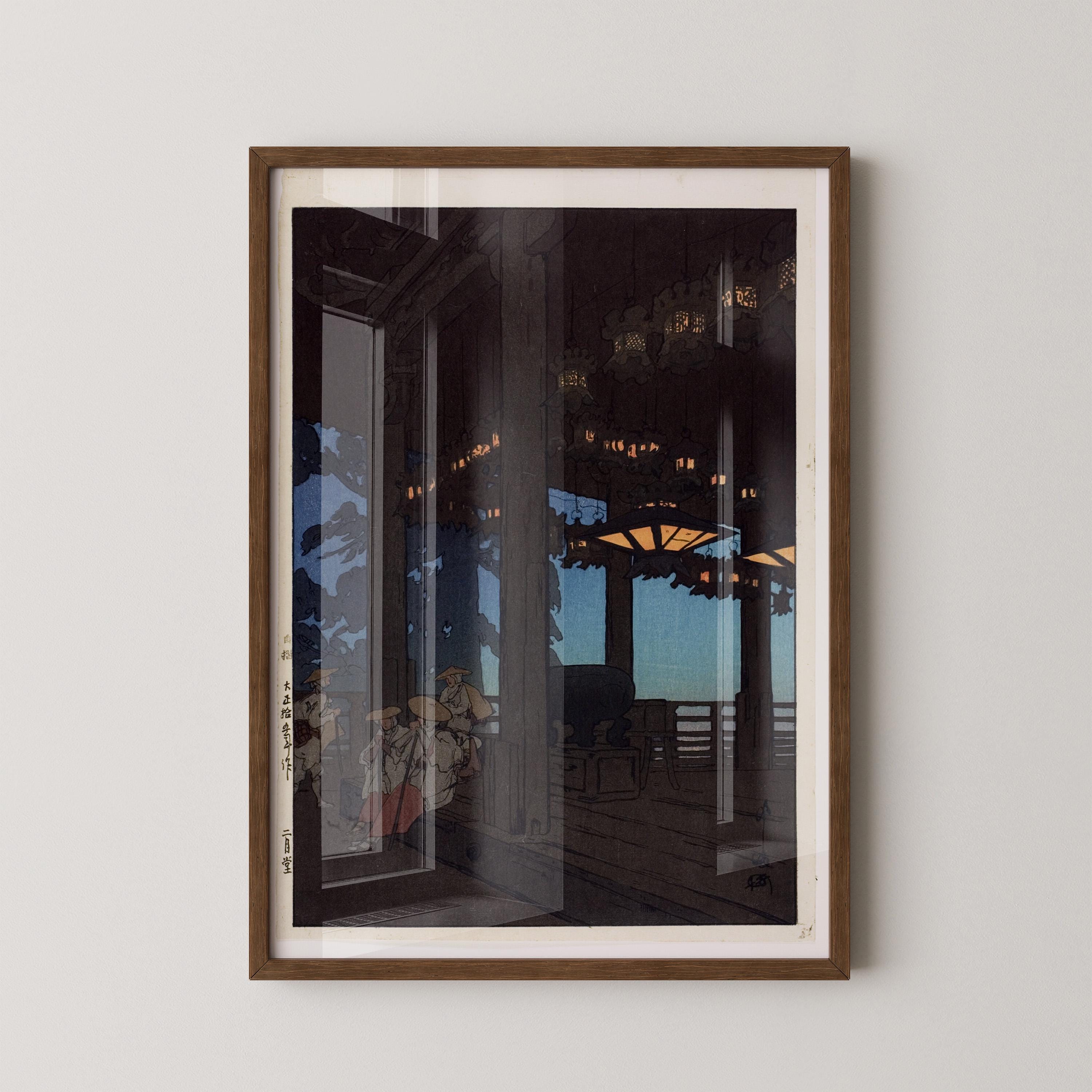 Hiroshi Yoshida – Nigatsudo Island | Our Most Beautiful Night Theme Vintage Japanese Woodblock Art (available handframed or unframed) - 9ArtPrints