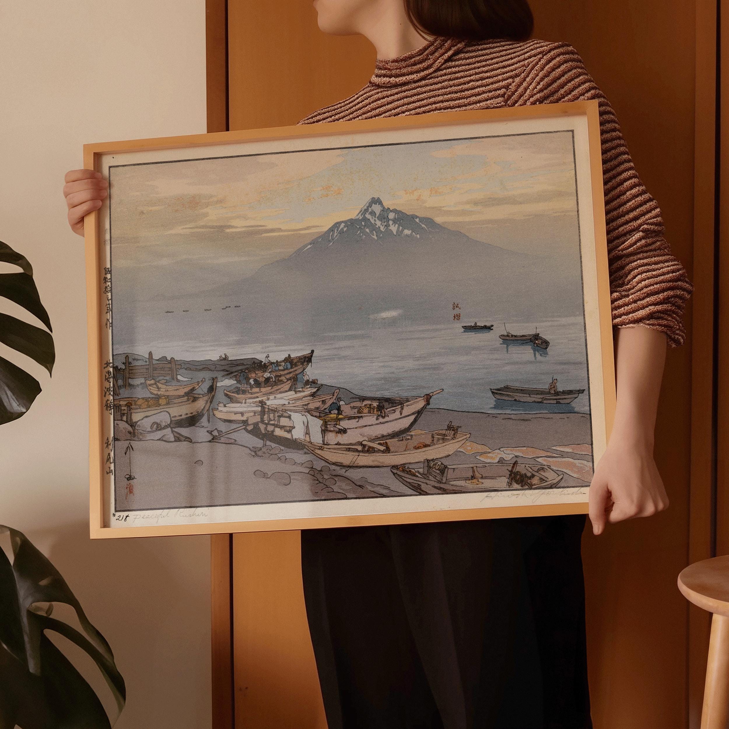 Hiroshi Yoshida - Peaceful Rishiri Japanese Woodblock Print: Giclée Art - 9ArtPrints