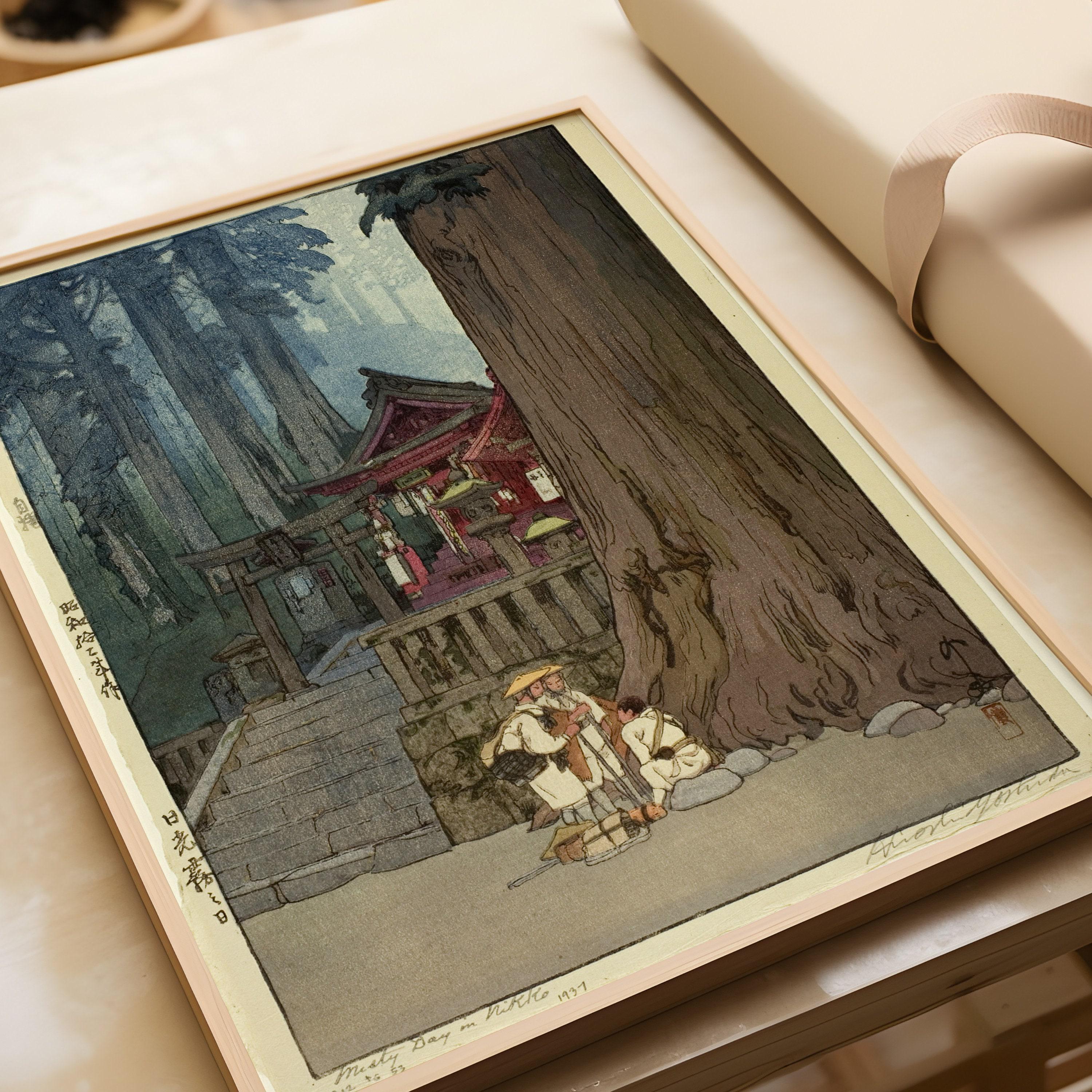 Hiroshi Yoshida Print: Misty Day in Nikko, Japanese Woodblock Art - 9ArtPrints