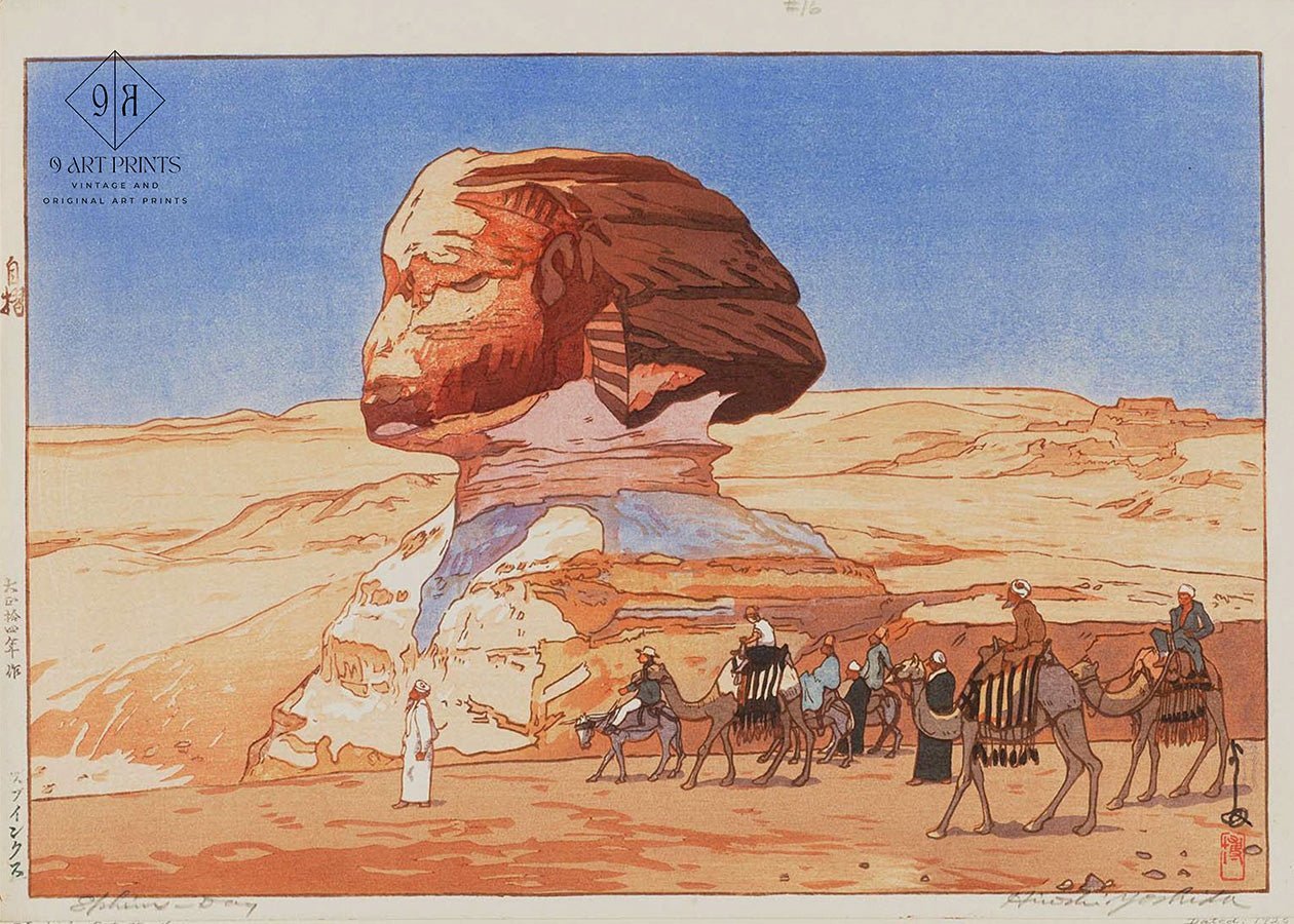 Hiroshi Yoshida - Sphinx at Day Giclee Print: Vintage Japanese Woodblock Art - 9ArtPrints