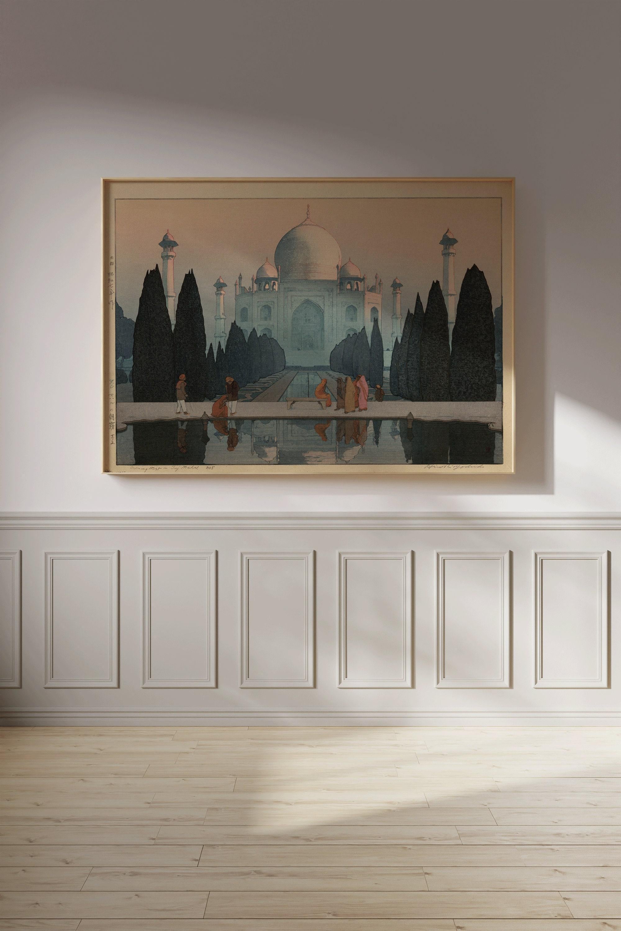 Hiroshi Yoshida – Taj Mahal in the Mist | PREMIUM GICLÉE PRINT | Vintage Japanese Woodblock Art (available handframed or unframed) - 9ArtPrints