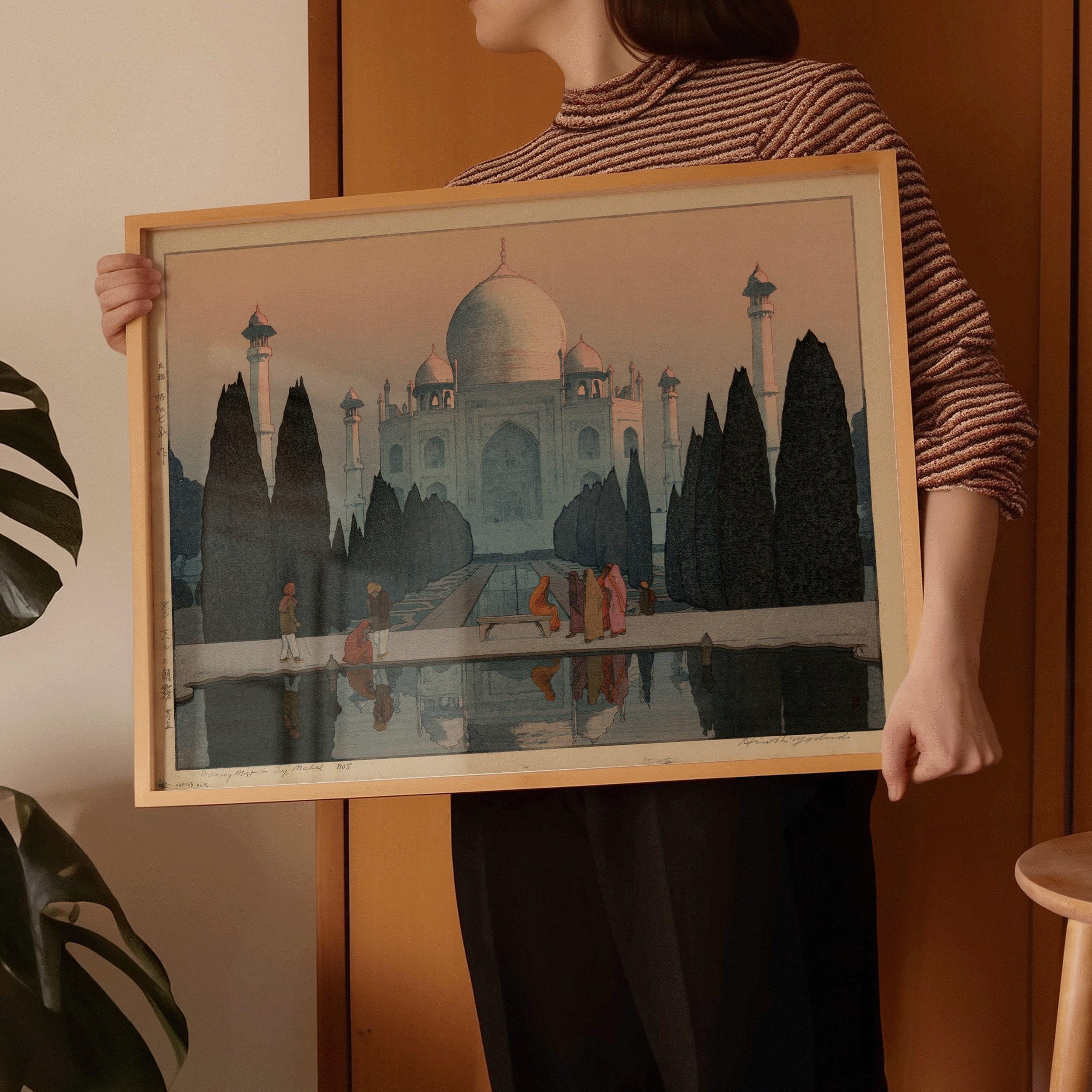 Hiroshi Yoshida – Taj Mahal in the Mist | PREMIUM GICLÉE PRINT | Vintage Japanese Woodblock Art (available handframed or unframed) - 9ArtPrints