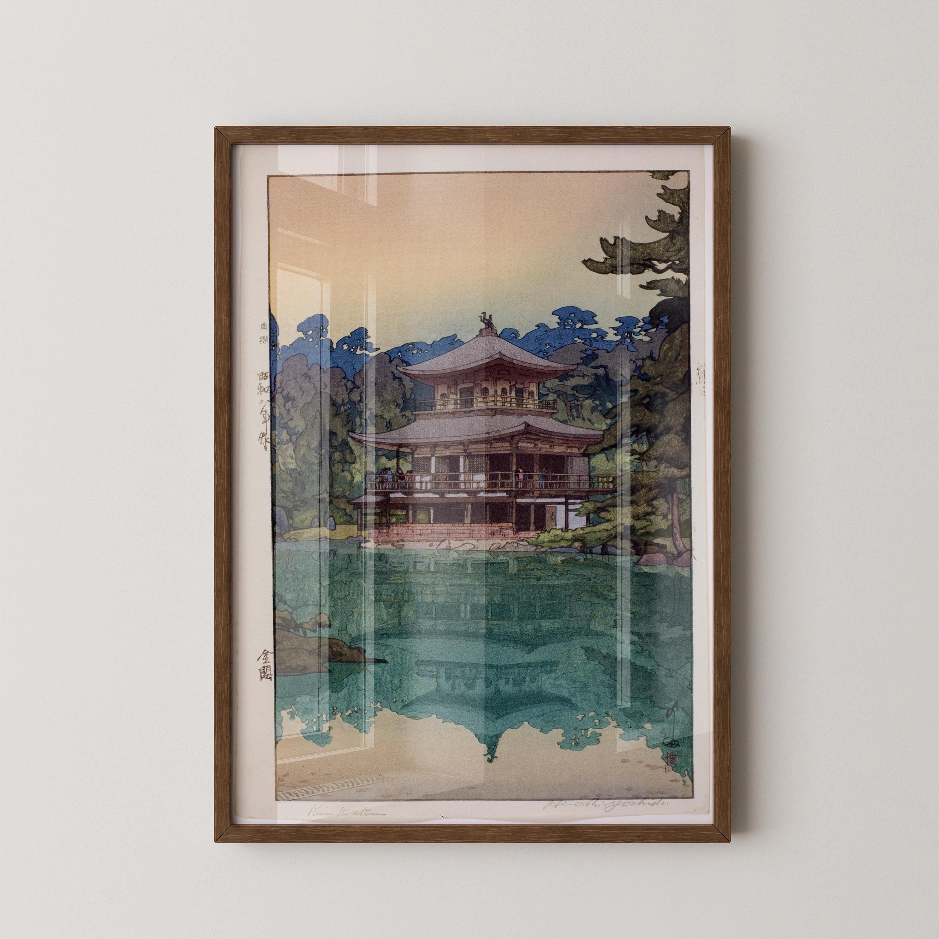 Hiroshi Yoshida – The Golden Pavillion at Kinkaku | PREMIUM GICLÉE PRINT | Vintage Japanese Woodblock Art (available handframed or unframed) - 9ArtPrints