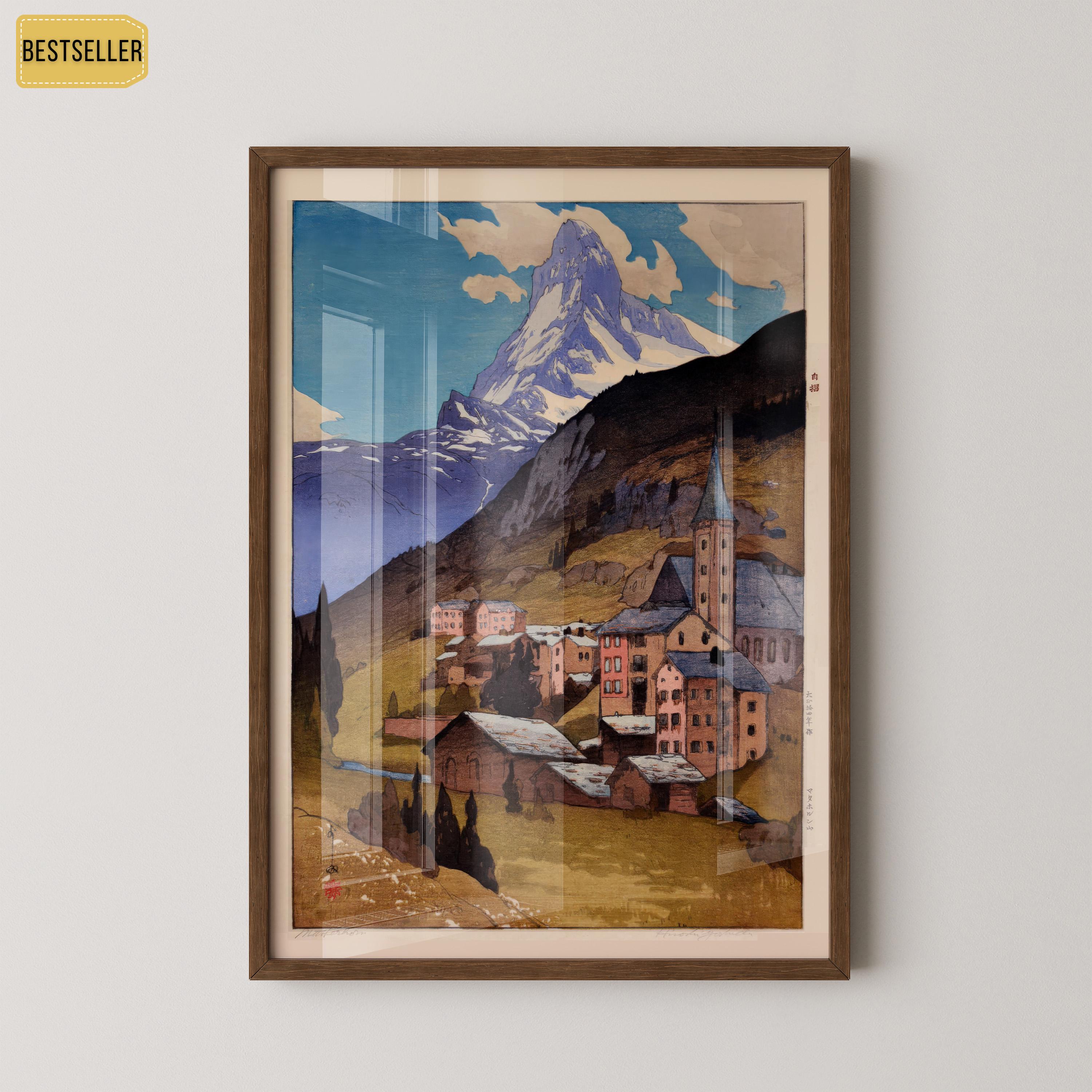 Hiroshi Yoshida – The Matterhorn | PREMIUM GICLÉE PRINT | Vintage Japanese Woodblock Art (available handframed or unframed) - 9ArtPrints