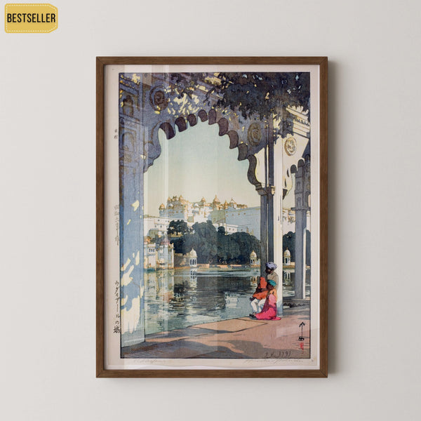 Hiroshi Yoshida — Udaipur Castle | Japanese Woodblock Print (Shin Hanga)