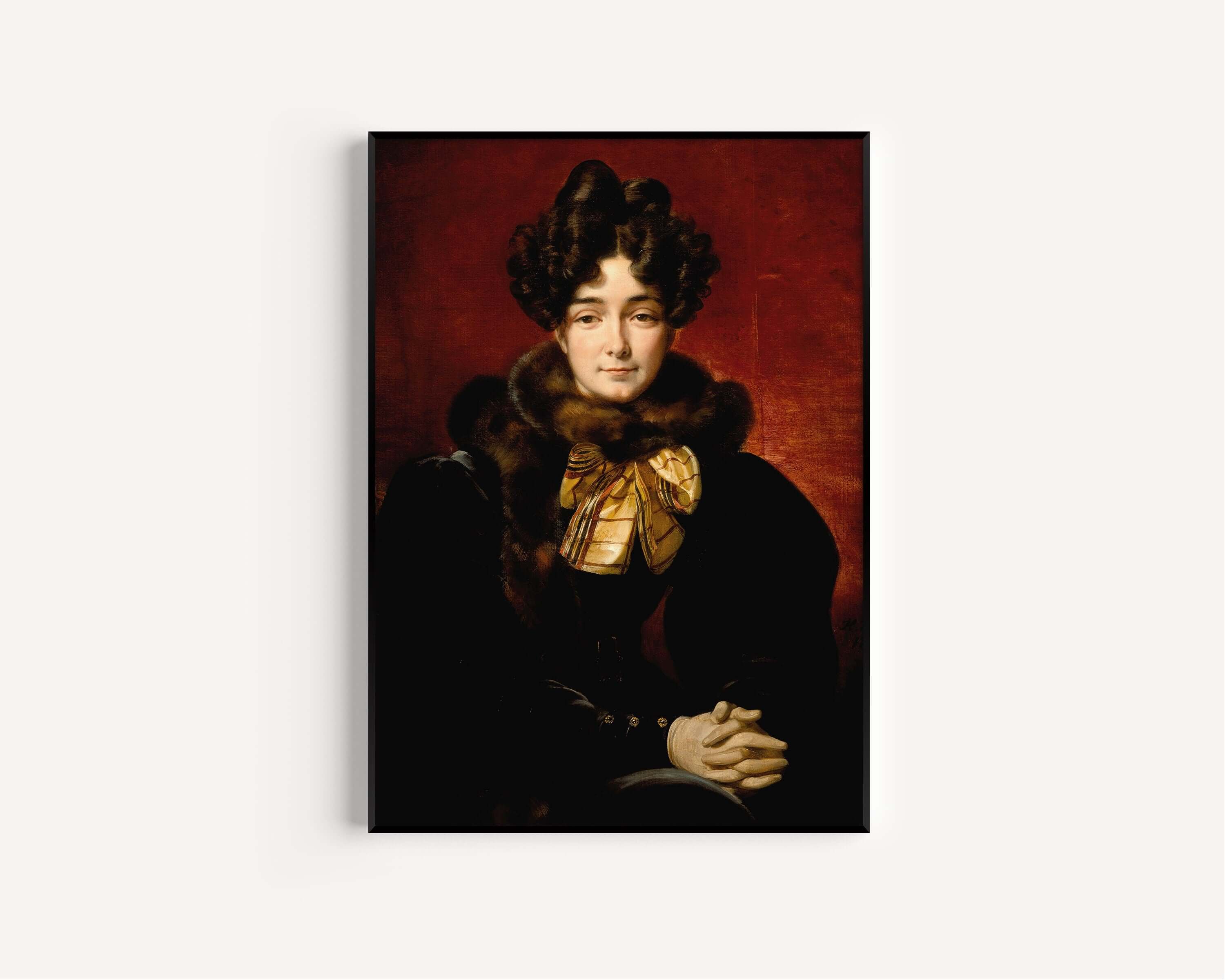 Horace Vernet - Portrait of a Lady | Dark Academia Wall Art (available framed or unframed) - 9ArtPrints