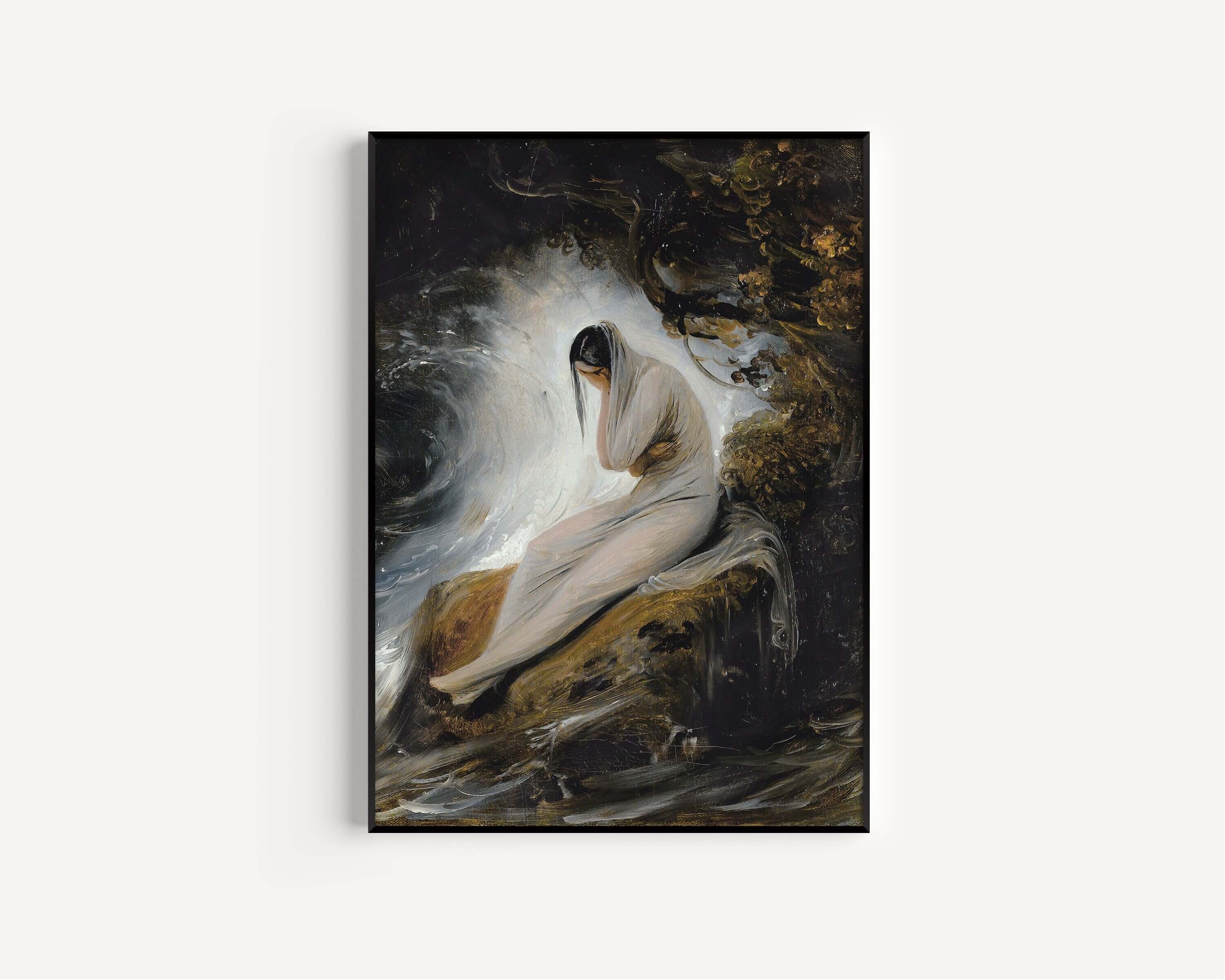 Horace Vernet - The Maiden's Lament | Dark Academia Wall Art (available framed or unframed) - 9ArtPrints