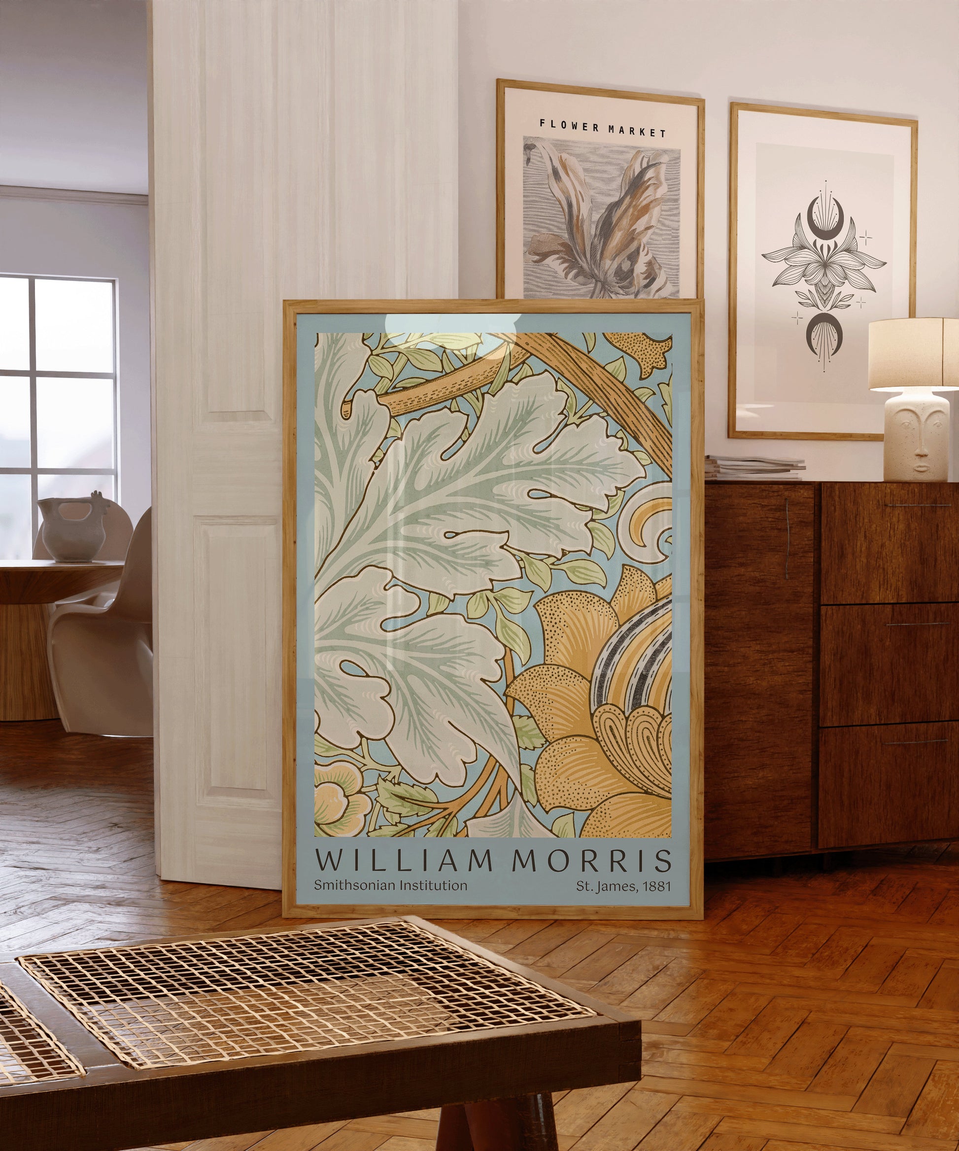 William Morris Poster Exhibition St. James Art Nouveau Flower Pattern Market Print Museum Exhibition Poster Unique Home Office Gift Decor