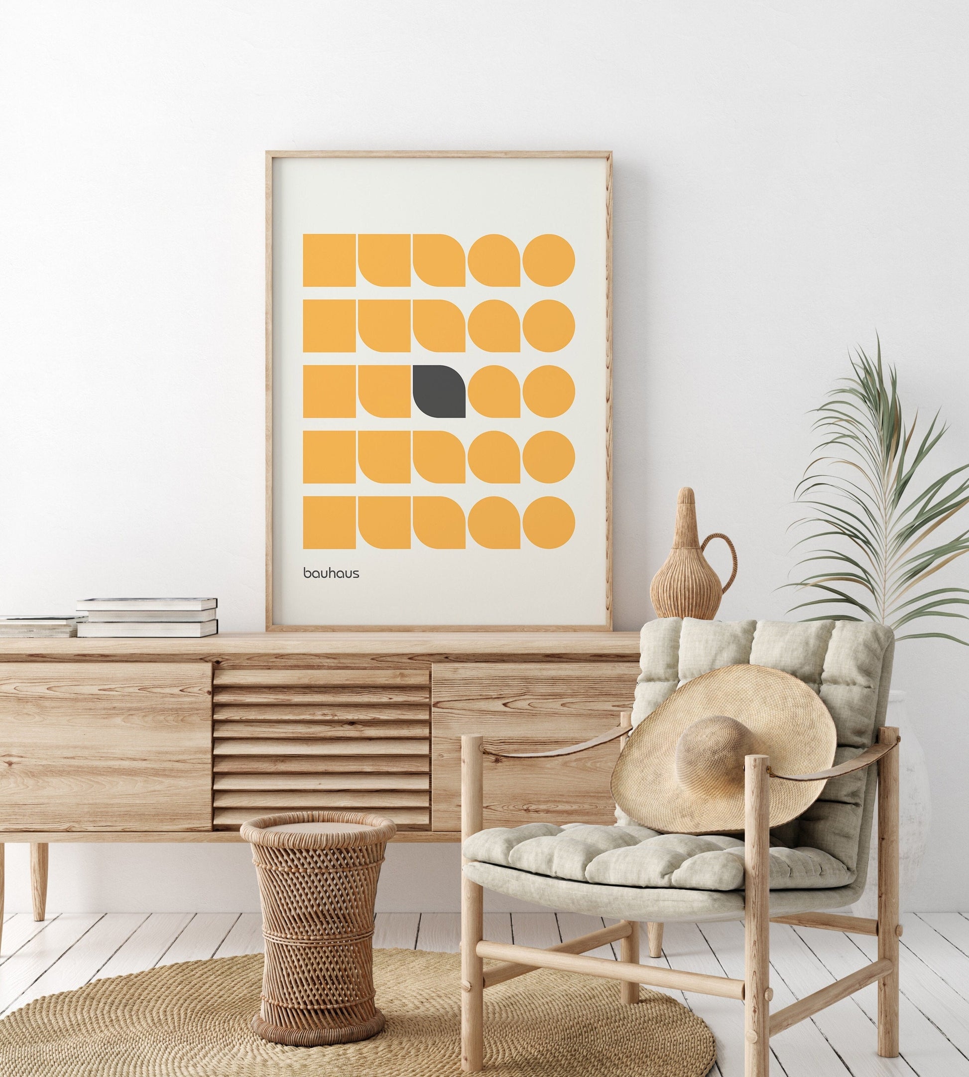 Bauhaus Poster Mid-Century Orange Modern Art