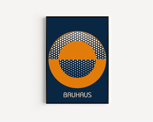 Bauhaus - Orange Navy Blue Poster