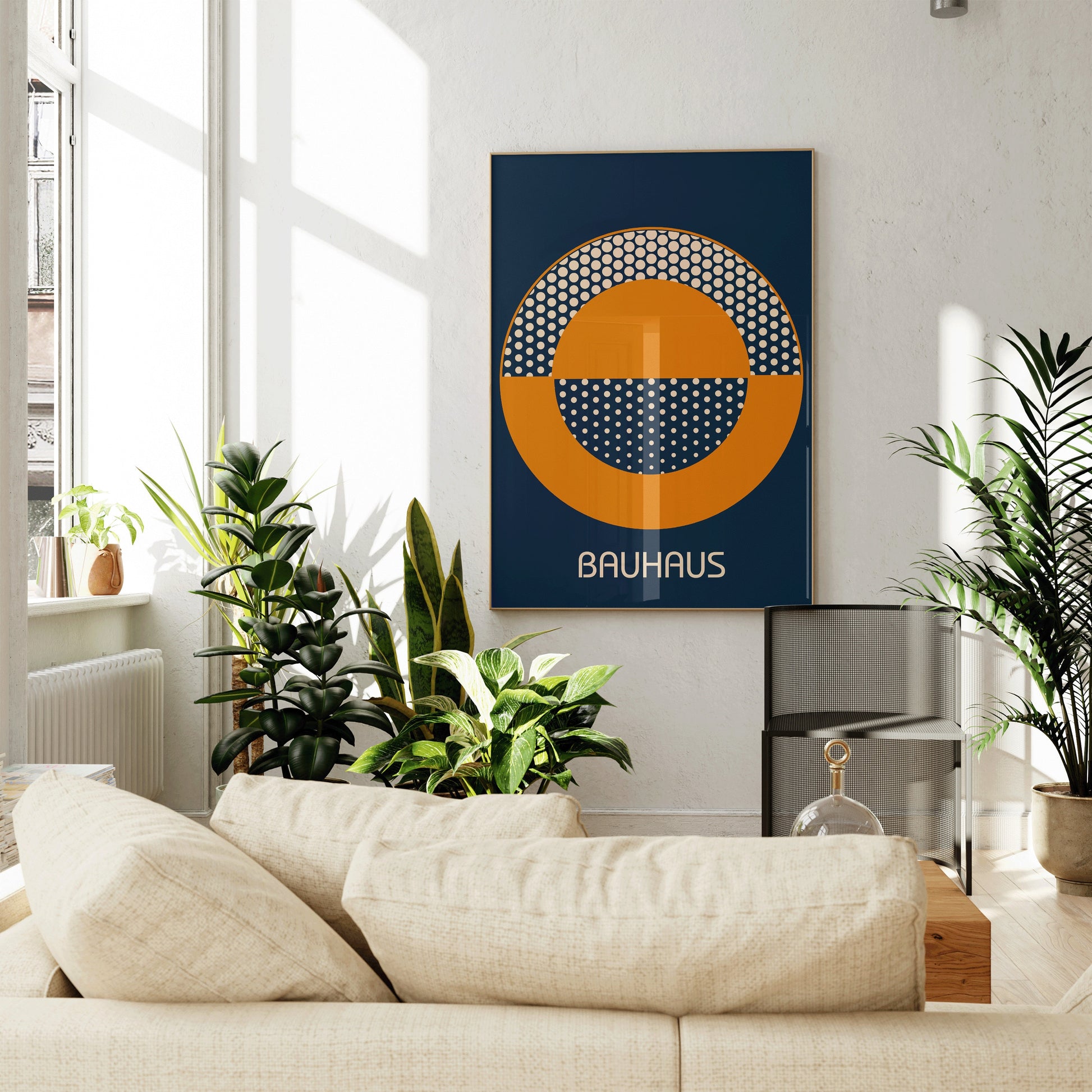 Bauhaus - Orange Navy Blue Poster