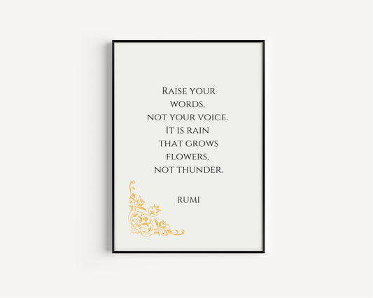 Rumi - Rain and Thunder Inspirational Quote