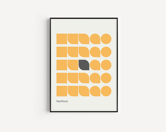 Bauhaus Poster Mid-Century Orange Modern Art