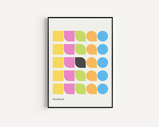 Bauhaus Poster Mid-Century Modern Art Print Danish Pastel