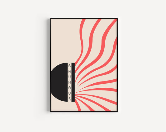 Red Bauhaus Poster Mid-Century Modern
