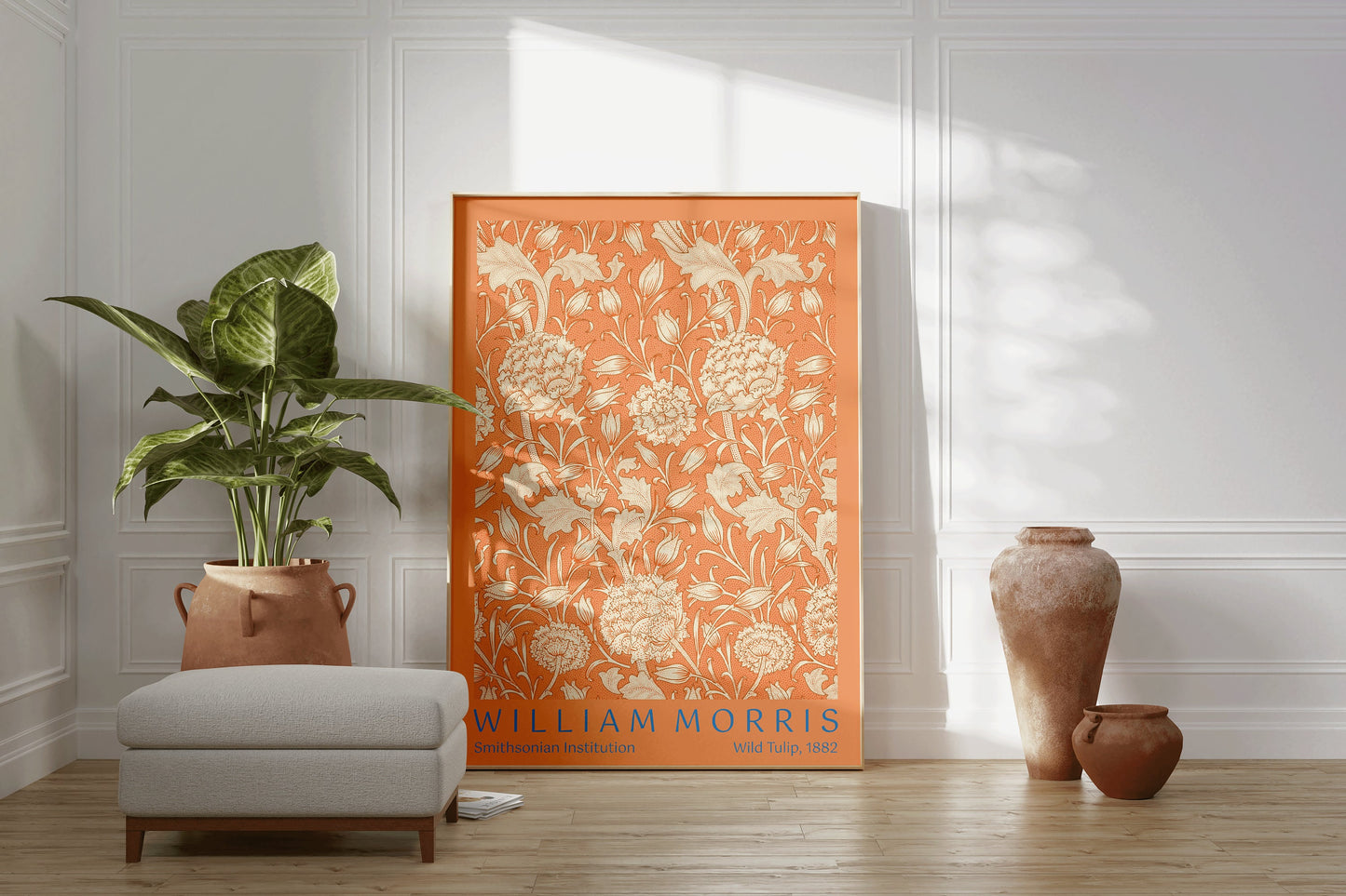 Framed William Morris Tulip Poster Wild Exhibition Poster Museum Art Print Nouveau Flower Pattern Market Museum Ready to hang Home Decor