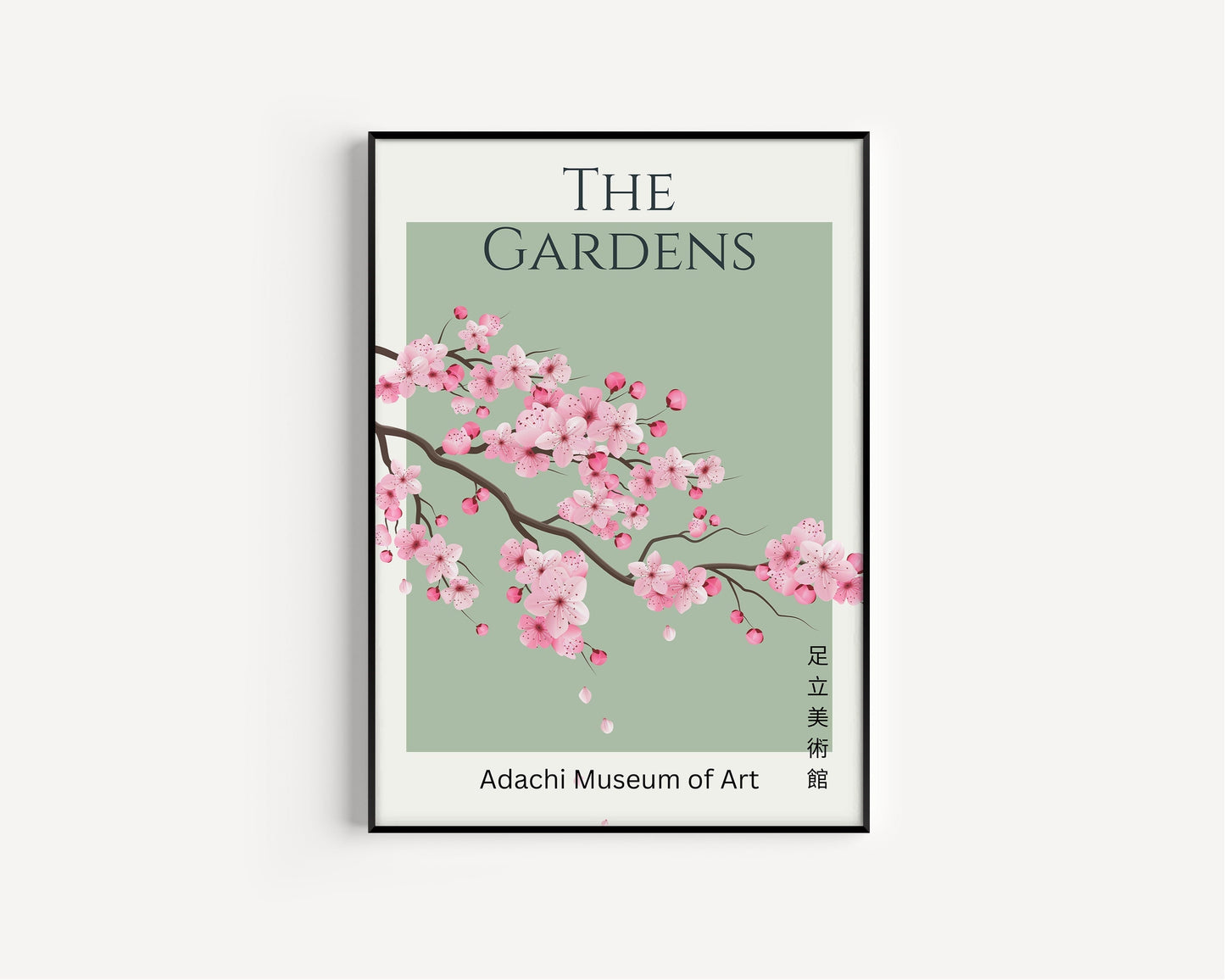 Green Pink Japanese Pattern Print Sakura