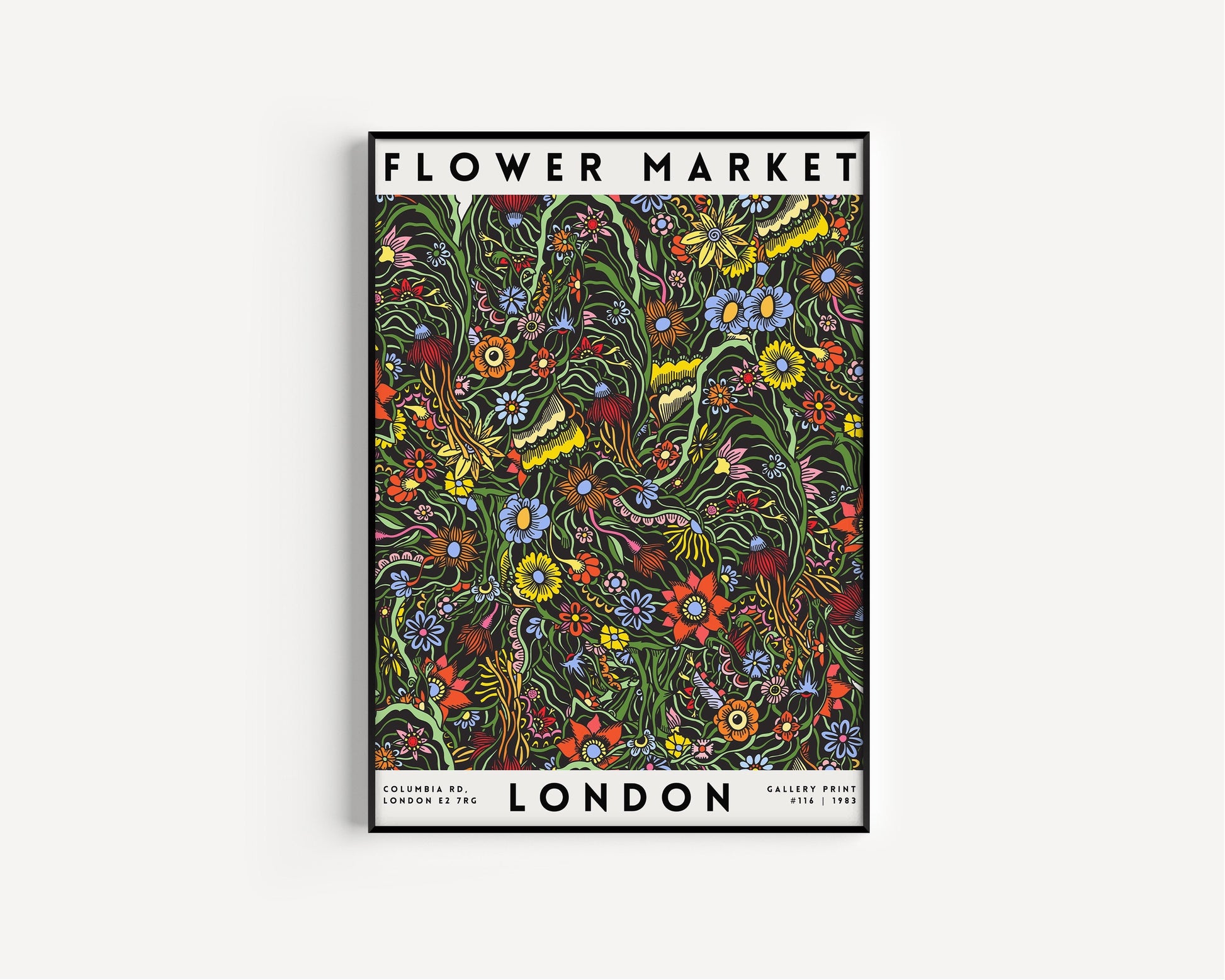 Framed Flower Market London Print Museum Exhibition Poster Botanical Floral Decor Poster Ready to hang Home Office Decor Gift for Her