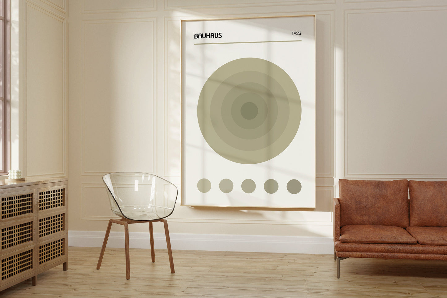 Sage Green Bauhaus Poster Mid-Century Modern