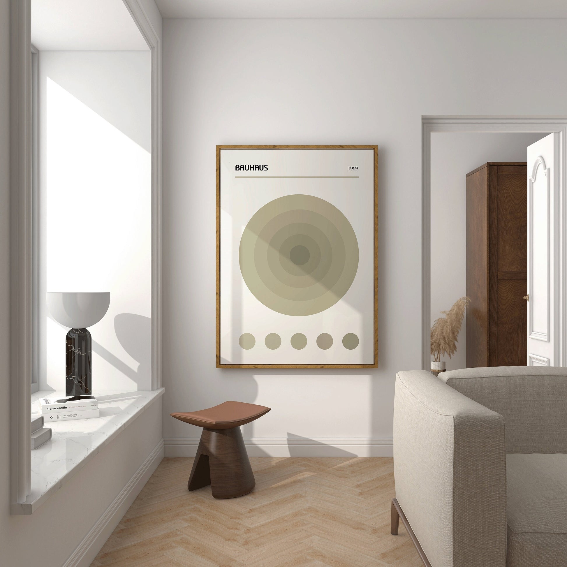 Sage Green Bauhaus Poster Mid-Century Modern