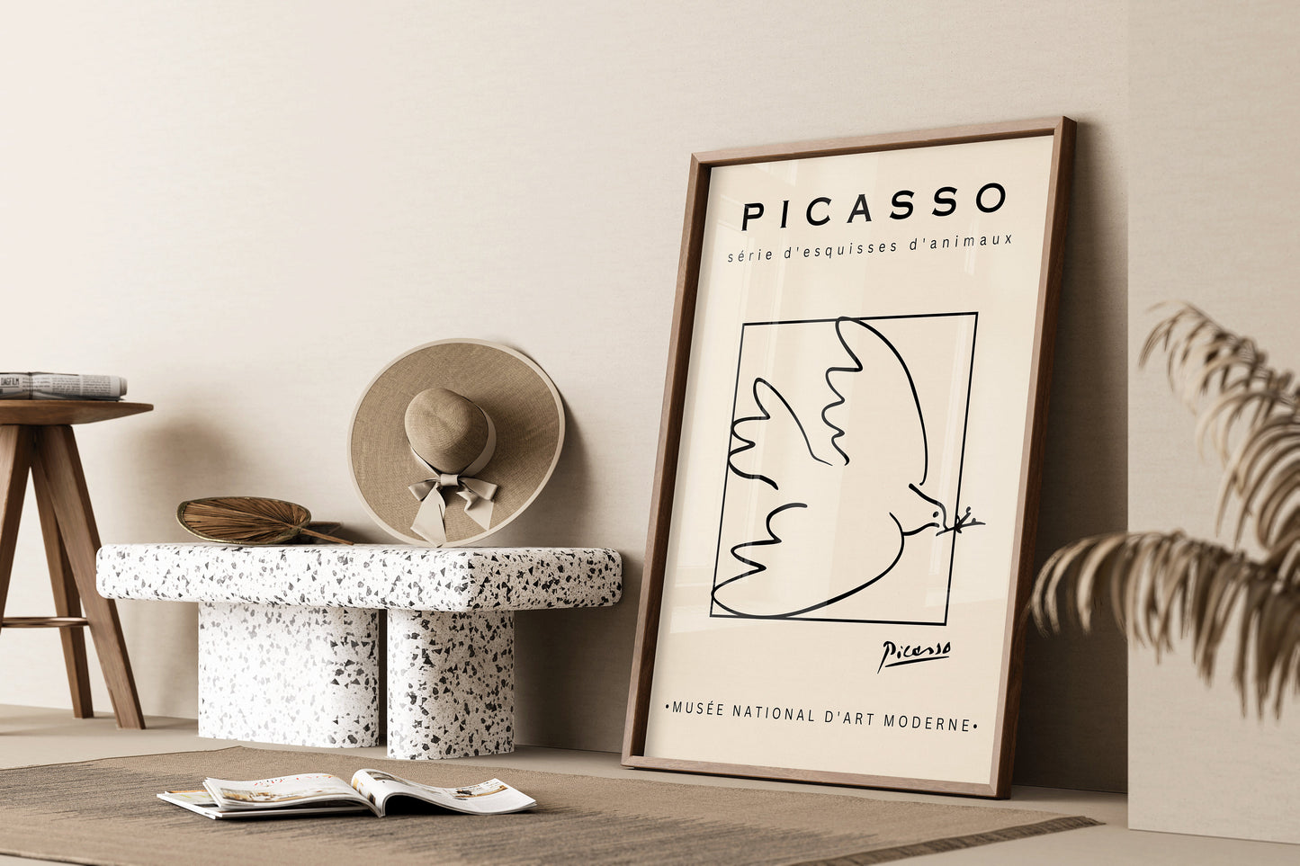 Pablo Picasso Dove Sketch Picasso Animal Sketch Famous Framed Line Art Above Sofa Art Home Office decor housewarming Unique Best Friend Gift