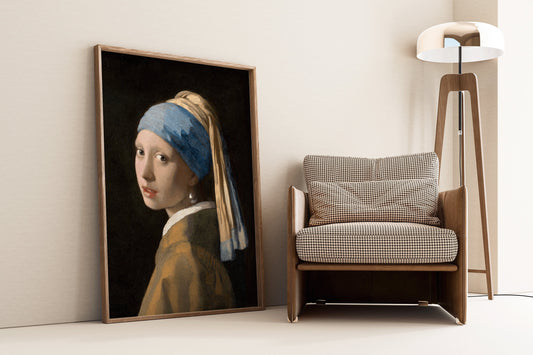 Framed Girl With A Pearl Earring Johannes Vermeer Famous Painting Classic Portrait Painting Museum Quality Print 1665 Framed Ready to Hang