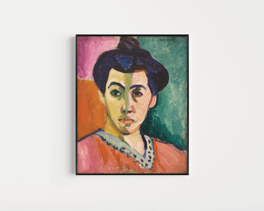 Framed Henri Matisse The Green Stripe Portrait Madame Matisse The Green Line Famous Painting Art Print Matisse Retro Framed Ready to Hang