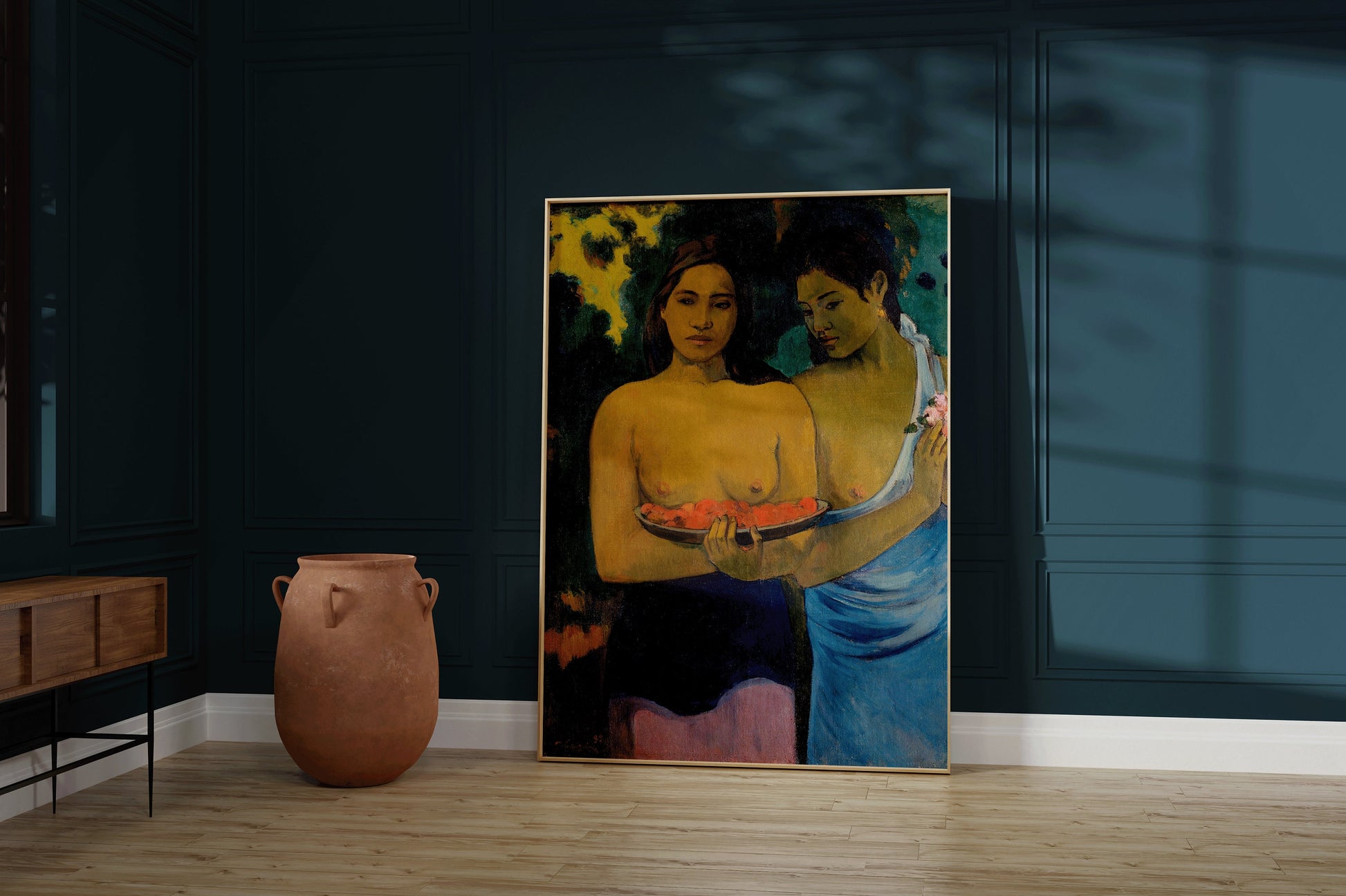 Framed Paul Gauguin Two Tahitian Women Fine Art Poster Impressionist Painting Vintage Painting Famous Painting Home Framed Ready to Hang