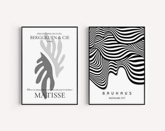 Bauhaus Matisse Set of 2 Neutral Posters